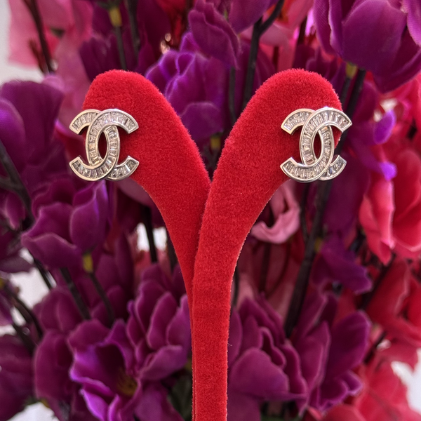 Chanel Tasarım Gümüş Küpe